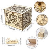 Max Wedding Gift Card Box Wooden Money Box with Lock Wishing Well Card Box