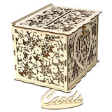Max Wedding Gift Card Box Wooden Money Box with Lock Wishing Well Card Box