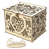 Max Wedding Gift Card Box Wooden Money Box with Lock Wishing Well Card Box