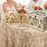 Max Wedding Gift Card Box Wooden Money Box with Lock Wishing Well Card Box