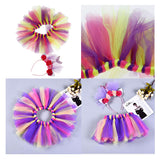 Max Little Girls Layered Rainbow Tutu Skirts with Mermaid Tail Flower Headband S