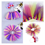 Max Little Girls Layered Rainbow Tutu Skirts with Mermaid Tail Flower Headband S