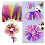 Max Little Girls Layered Rainbow Tutu Skirts with Mermaid Tail Flower Headband S
