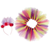 Max Little Girls Layered Rainbow Tutu Skirts with Mermaid Tail Flower Headband S