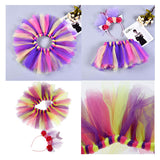 Max Little Girls Layered Rainbow Tutu Skirts with Mermaid Tail Flower Headband S