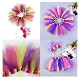 Max Little Girls Layered Rainbow Tutu Skirts with Mermaid Tail Flower Headband S