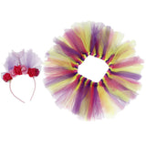 Max Little Girls Layered Rainbow Tutu Skirts with Mermaid Tail Flower Headband M