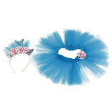 Max Girls Tutu Skirt Dress Mermaid Flower Headband Set Princess Dress Costume M