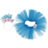Max Girls Tutu Skirt Dress Mermaid Flower Headband Set Princess Dress Costume M
