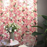 Max Artificial Rose Flower Wall Spring Flower Backdrop Pink+White