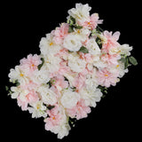 Max Artificial Rose Flower Wall Spring Flower Backdrop Light Pink+White