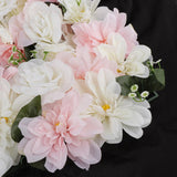 Max Artificial Rose Flower Wall Spring Flower Backdrop Light Pink+White