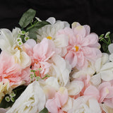 Max Artificial Rose Flower Wall Spring Flower Backdrop Light Pink+White