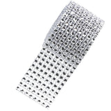 Max 8 Rows Diamond Mesh Rhinestone Wrap Ribbon Wedding Party DIY Supplies Silver