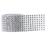Max 8 Rows Diamond Mesh Rhinestone Wrap Ribbon Wedding Party DIY Supplies Silver