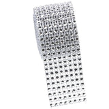 Max 8 Rows Diamond Mesh Rhinestone Wrap Ribbon Wedding Party DIY Supplies Silver