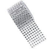 Max 8 Rows Diamond Mesh Rhinestone Wrap Ribbon Wedding Party DIY Supplies Silver