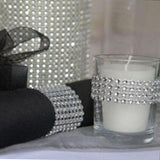Max 8 Rows Diamond Mesh Rhinestone Wrap Ribbon Wedding Party DIY Supplies Silver