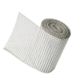 Max 5 Yard 24 Rows Rhinestone Ribbon Trim Net Drill Mesh Wrap DIY Craft Silver
