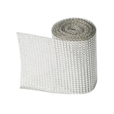 Max 5 Yard 24 Rows Rhinestone Ribbon Trim Net Drill Mesh Wrap DIY Craft Silver
