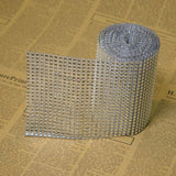 Max 5 Yard 24 Rows Rhinestone Ribbon Trim Net Drill Mesh Wrap DIY Craft Silver