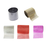Max 5 Yard 24 Rows Rhinestone Ribbon Trim Net Drill Mesh Wrap DIY Craft Silver