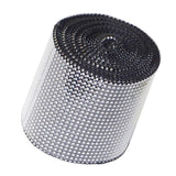 Max 5 Yard 24 Rows Rhinestone Ribbon Trim Net Drill Mesh Wrap DIY Craft Black