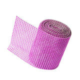 Max 5 Yard 24 Rows Rhinestone Ribbon Trim Net Drill Mesh Wrap DIY Craft Rose Red