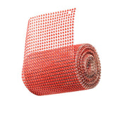 Max 5 Yard 24 Rows Rhinestone Ribbon Trim Net Drill Mesh Wrap DIY Craft Red