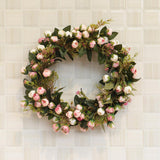 Max Artificial Rose Flower Garland Wreath Flower Ornament for Wedding Party Home