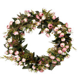 Max Artificial Rose Flower Garland Wreath Flower Ornament for Wedding Party Home