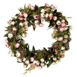 Max Artificial Rose Flower Garland Wreath Flower Ornament for Wedding Party Home