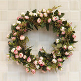 Max Artificial Rose Flower Garland Wreath Flower Ornament for Wedding Party Home