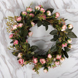 Max Artificial Rose Flower Garland Wreath Flower Ornament for Wedding Party Home