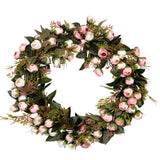 Max Artificial Rose Flower Garland Wreath Flower Ornament for Wedding Party Home