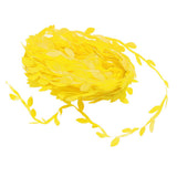 Max 20 Meters Artificial Fabric Leaf Garland Ribbon Trims DIY Crafts Yellow