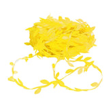 Max 20 Meters Artificial Fabric Leaf Garland Ribbon Trims DIY Crafts Yellow