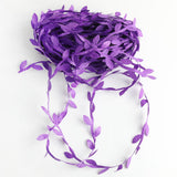 Max 20 Meters Artificial Fabric Leaf Garland Ribbon Trims DIY Crafts Purple