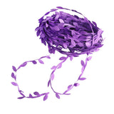 Max 20 Meters Artificial Fabric Leaf Garland Ribbon Trims DIY Crafts Purple