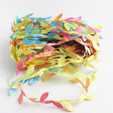 Max 20 Meters Artificial Fabric Leaf Garland Ribbon Trims DIY Crafts Multicolor