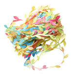 Max 20 Meters Artificial Fabric Leaf Garland Ribbon Trims DIY Crafts Multicolor