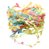 Max 20 Meters Artificial Fabric Leaf Garland Ribbon Trims DIY Crafts Multicolor