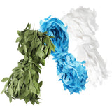 Max 30 Meters Artificial Fabric Leaf Garland Ribbon Trims Blue White Green