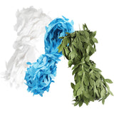 Max 30 Meters Artificial Fabric Leaf Garland Ribbon Trims Blue White Green