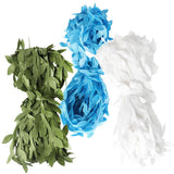Max 30 Meters Artificial Fabric Leaf Garland Ribbon Trims Blue White Green