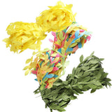 Max 30 Meters Artificial Fabric Leaf Garland Ribbon Trims Yellow Green Colorful