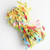 Max 30 Meters Artificial Fabric Leaf Garland Ribbon Trims Yellow Green Colorful