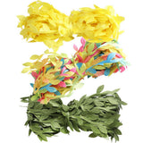 Max 30 Meters Artificial Fabric Leaf Garland Ribbon Trims Yellow Green Colorful