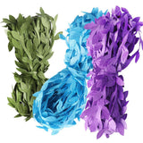 Max 30 Meters Artificial Fabric Leaf Garland Ribbon Trims Blue Green Purple