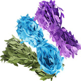Max 30 Meters Artificial Fabric Leaf Garland Ribbon Trims Blue Green Purple